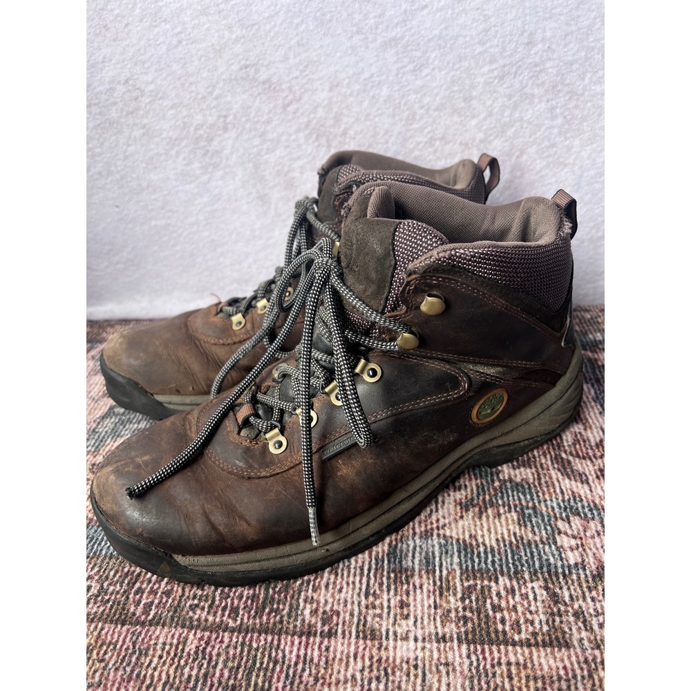 Timberland White Ledge Waterproof Hiking Boots Brown Leather Mens 12122
